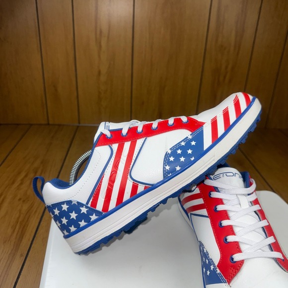 Etonic‎ GS300RWB Mens USA Flag Golf Shoes Spikeless Red White Blue Stars 11.5 main image 6